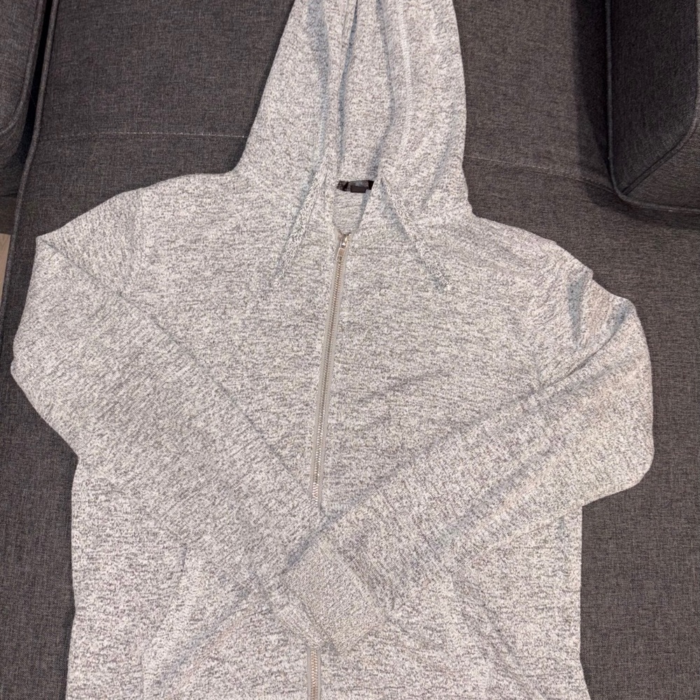Gray knit lightweight Zip-Up Hoodie